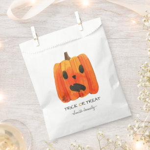 ハロウィーントリックまたはトリートウォーターカラーパンプキンキッズ フェイバーバッグ