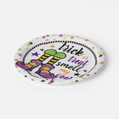 ハロウィーントリックまたはトリートオイ私の足パーティー ペーパープレート (アングル)