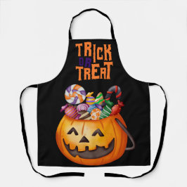 ハロウィーントリックまたはトリートカボチャ エプロン