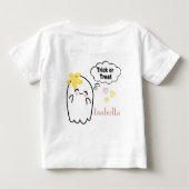 ハロウィーントリックまたはトリートカワイト幽霊 ベビーTシャツ (裏面)