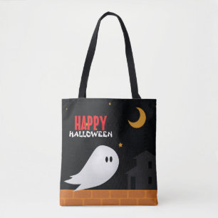 ハロウィーントリックまたはトリートカートゥーン幽霊 トートバッグ