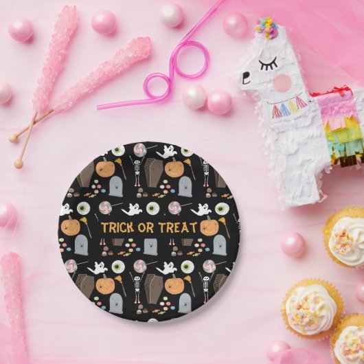 ハロウィーントリックまたはトリートキッズハローウィンパーティ ペーパープレート (パーティー)
