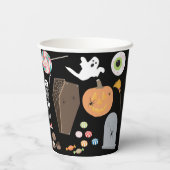 ハロウィーントリックまたはトリートキッズハローウィンパーティ 紙コップ (裏面)