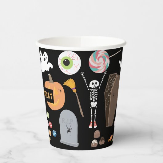 ハロウィーントリックまたはトリートキッズハローウィンパーティ 紙コップ (左)