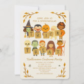 ハロウィーントリックまたはトリートスプークのコスチュームパーティー 招待状 (正面)