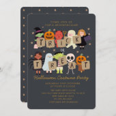 ハロウィーントリックまたはトリートスプークのコスチュームパーティー 招待状 (正面/裏面)