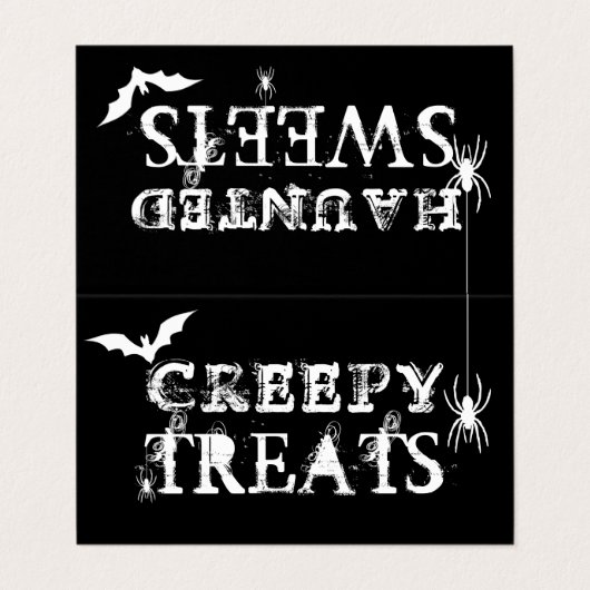 ハロウィーントリックまたはトリートップパースパイダーズバッグラベル 名刺 (外部フラット)