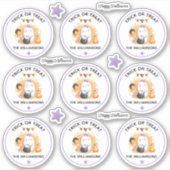 ハロウィーントリックまたはトリートネームガールキスカット シール (正面)