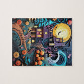 ハロウィーントリックまたはトリートハウス ジグソーパズル (横)