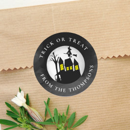 ハロウィーントリックまたはトリートハ不気味ウス幽霊のよく出る ラウンドシール