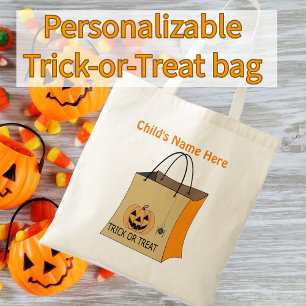 ハロウィーントリックまたはトリートバッグカボチャ トートバッグ