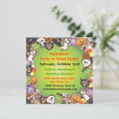 ハロウィーントリックまたはトリートパーティの招待状 招待状 (スタンド正面)