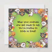 ハロウィーントリックまたはトリートパーティの招待状 招待状 (裏面)