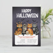 ハロウィーントリックまたはトリートパーティの招待状 招待状 (スタンド正面)