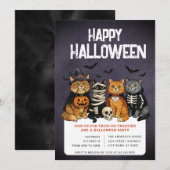 ハロウィーントリックまたはトリートパーティの招待状 招待状 (正面/裏面)