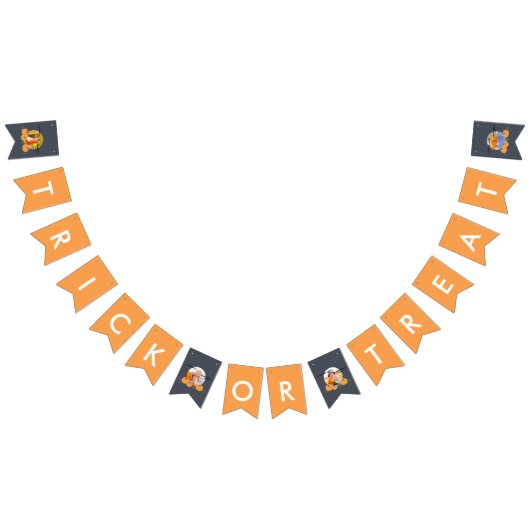 ハロウィーントリックまたはトリートフォト バンティングフラッグ (全)