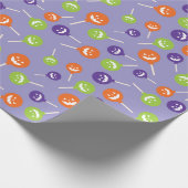 ハロウィーントリックまたはトリート不気味棒つきキャンデーシームレス ラッピングペーパー (角)