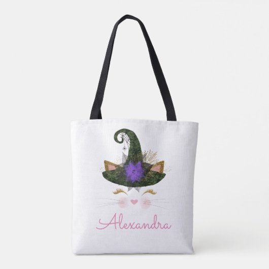 ハロウィーントリックまたはトリート子猫ウィッチモノグラム トートバッグ (裏面)