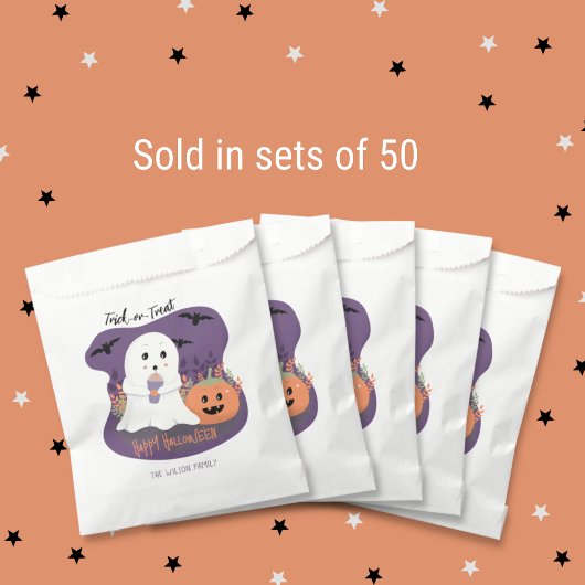 ハロウィーントリックまたはトリート幽霊キャンディフェイスバッグ フェイバーバッグ