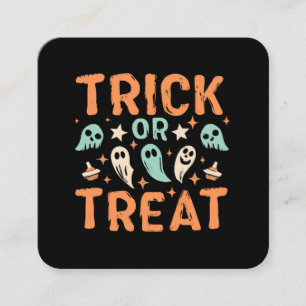 ハロウィーントリックまたはトリート スクエア名刺