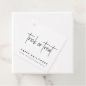 ハロウィーントリックまたはトリート |ミニマリストのシンプルホワイト フェイバータグ (インサイチュ)