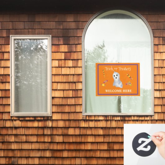 ハロウィーントリックまたはトレーターが歓迎 ウィンドウサイン (ホームウィンドウ)