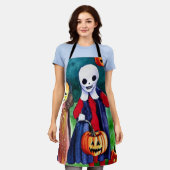 ハロウィーントリックまたはトレーター エプロン (着用した状態)