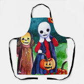 ハロウィーントリックまたはトレーター エプロン (正面)