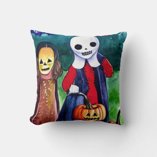 ハロウィーントリックまたはトレーター クッション (正面)