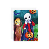 ハロウィーントリックまたはトレーター ノートカード (正面/裏面インサイチュ)