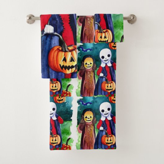 ハロウィーントリックまたはトレーター バスタオルセット (インサイチュ)