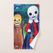 ハロウィーントリックまたはトレーター バスタオルセット (ハンドタオル)