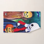 ハロウィーントリックまたはトレーター バスタオルセット (ハンドタオル)