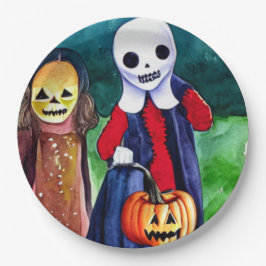 ハロウィーントリックまたはトレーター ペーパープレート