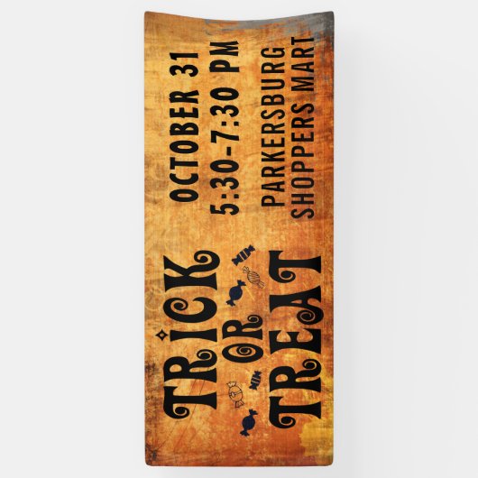 ハロウィーントリックまたはブラックオレンジを扱う 横断幕 (縦)