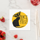 ハロウィーントリックまたはブラックキャットナプキンの治療 スタンダードカクテルナプキン (インサイチュ)