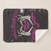 ハロウィーントリックまたは不気味トリートと甘い装飾 シェルパブランケット (正面(横))