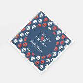 ハロウィーントリックまたは可愛いスカルを扱う。 スタンダードランチョンナプキン (角)