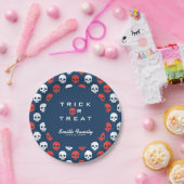 ハロウィーントリックまたは可愛いスカルを扱う。 ペーパープレート (パーティー)