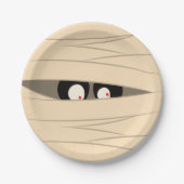 ハロウィーントリックまたは可愛いママの目を扱う ペーパープレート (正面)