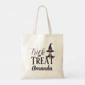 ハロウィーントリックまたは可愛い魔女シューズハットを治療 トートバッグ (裏面)