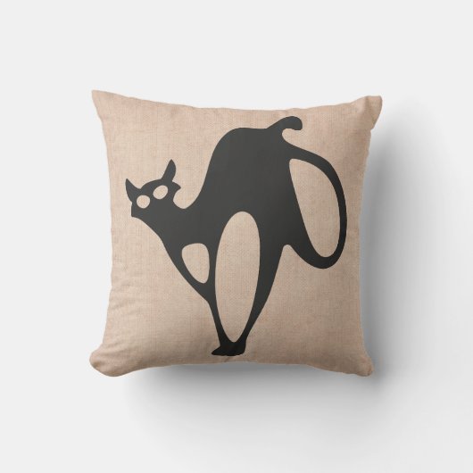 ハロウィーントリックまたは怖い猫の膝を治療 クッション (正面)