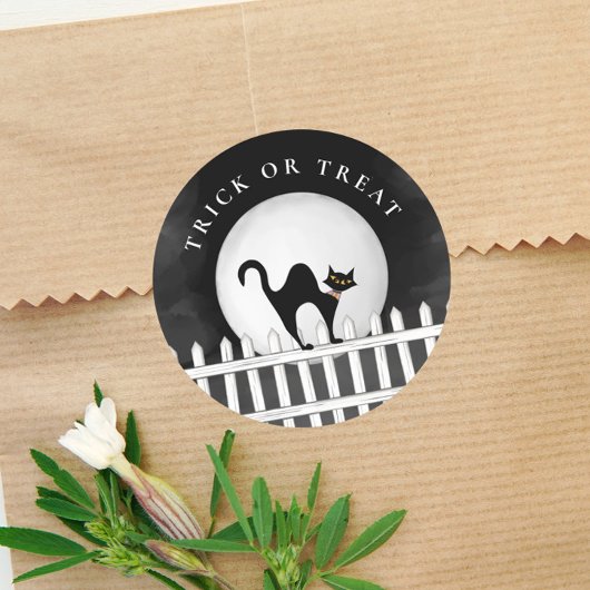 ハロウィーントリックまたは怖不気味い黒猫を扱う ラウンドシール