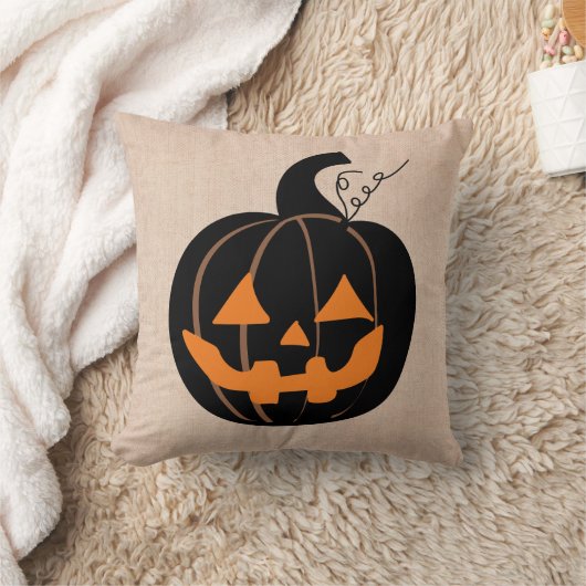 ハロウィーントリックまたは恐ろしいカボチャのラップを扱う クッション (ブランケット)