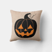 ハロウィーントリックまたは恐ろしいカボチャのラップを扱う クッション (裏面)