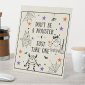 ハロウィーントリックまたは治療だけで1つのポーチキャンディを取る 台座サイン (インサイチュ)