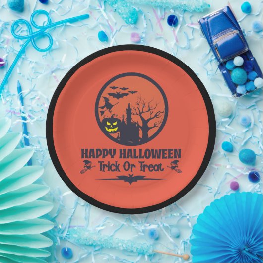 ハロウィーントリックまたは治療 ペーパープレート (パーティー)