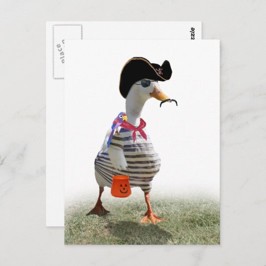 ハロウィーントリックまたは海賊ダックの治療 ポストカード (正面/裏面)