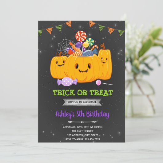 ハロウィーントリックまたは誕生日を治療 招待状 (スタンド正面)