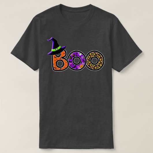 ハロウィーントリックトリートブー Tシャツ (デザイン正面)